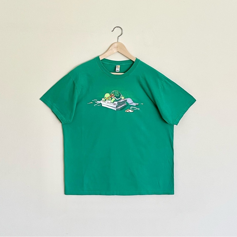 TMNT Ninja Turtles Michelangelo “A Wild Night” Green T Shirt Adult XL